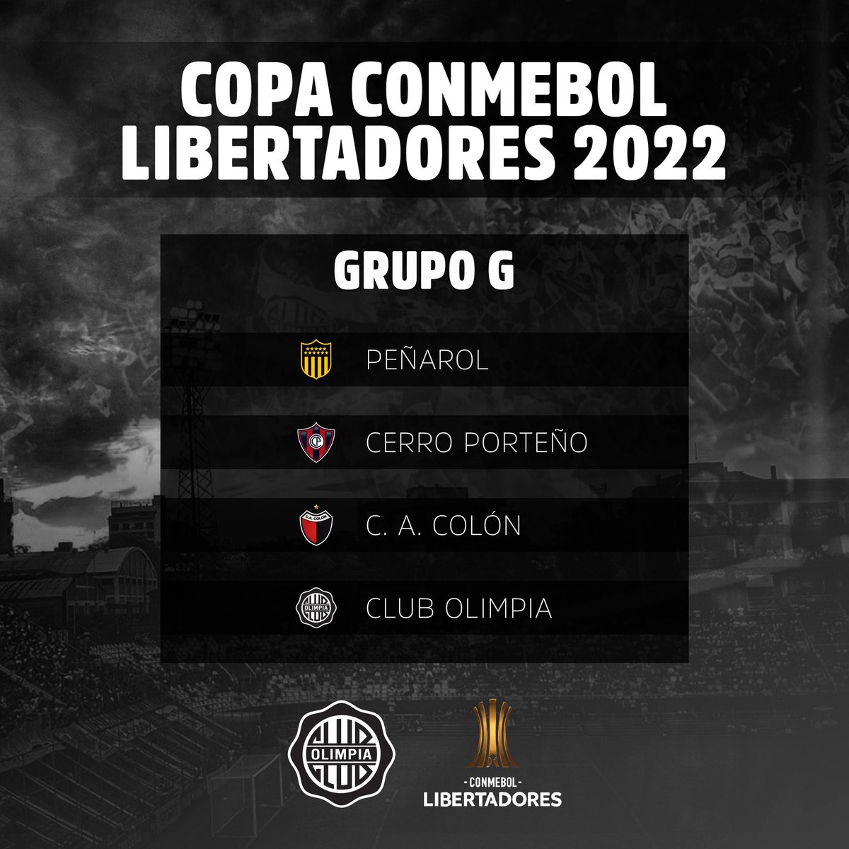penalosde's tweet photo. Dos campeones de América y el verdadero clásico en @Libertadores @elClubOlimpia y @OficialCAP, @_ColonSantaFe, un vice campeón de @Sudamericana, y Cerro Porteño... Que lindo Grupo.. https://t.co/q7FdcExe6V