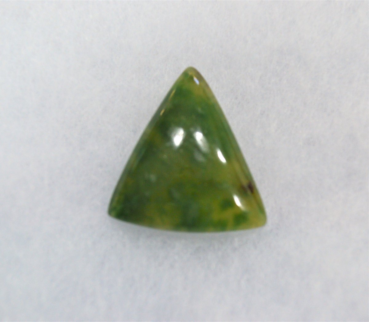 MinesAlchemy's tweet photo. Excited to share the latest addition to my #etsy shop: Vesuvianite triangular cabochon. 27 mm at top, each side 30 mm and 6 mm thick. 38.3 carats https://t.co/W2DFag8KZ0 #green #clear #jade #californite #californiajade #heartchakra #healingpowers #greenapplejade #happy https://t.co/8FGUOhkZGL