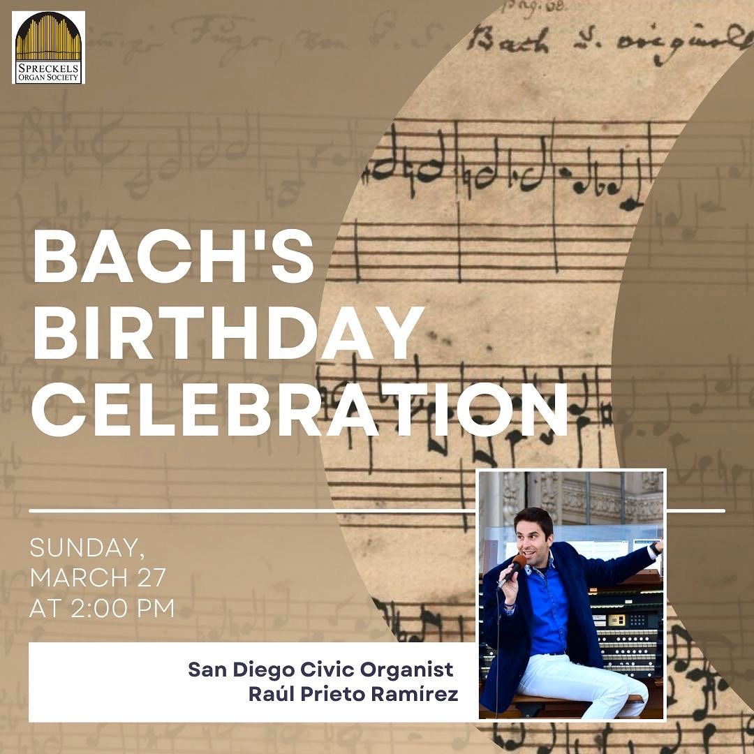 Enjoy a free “All Bach” celebration concert this Sunday at 2 pm at the Spreckels Organ Pavilion in Balboa Park! The tribute concert will be an opportunity to enjoy and discover Johann Sebastian Bach’s best work!
