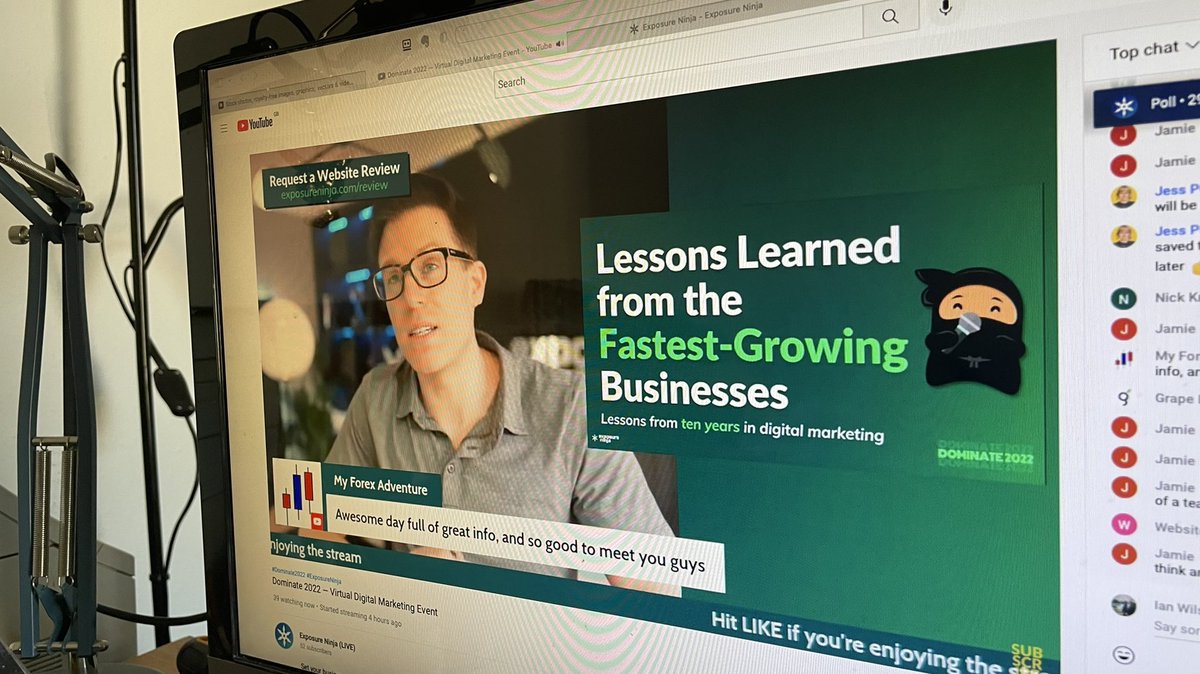 SBWSYorks's tweet photo. Enjoyed the amazing content presented at #Dominate2022 livestream presented by the #exposureNinja team 
Now listening to @timninjakitchen delivering important insights in his keynote https://t.co/VWoOnUunQX
