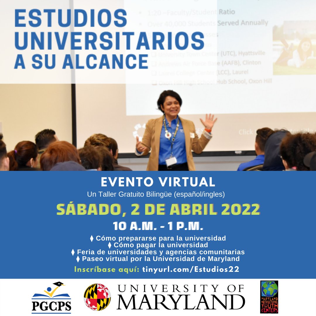 Please see the attached flyer for an amazing FREE virtual event this Saturday,  Estudios Universitarios/ A College Education is Within Your Reach! Share this post with anyone you know!

Sign up here: ow.ly/Qw3J50IstsV