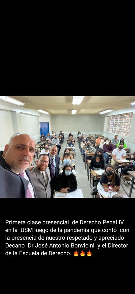 Dimos la primera clase de Derecho Penal  en la USM luego de la pandemia!