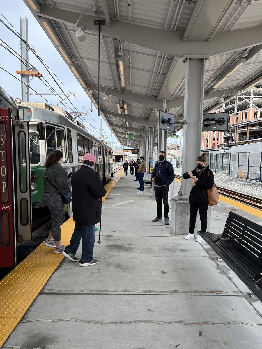 It’s been a long time coming, but we’re finally riding the <a href="/MBTA/">MBTA</a> #GLX into #UnionSquare! And it was great to see <a href="/discoverUSQ/">USQ</a> signs welcoming us to the station. #MakingAGreatNeighborhoodEvenBetter #TransitOrientedDevelopment