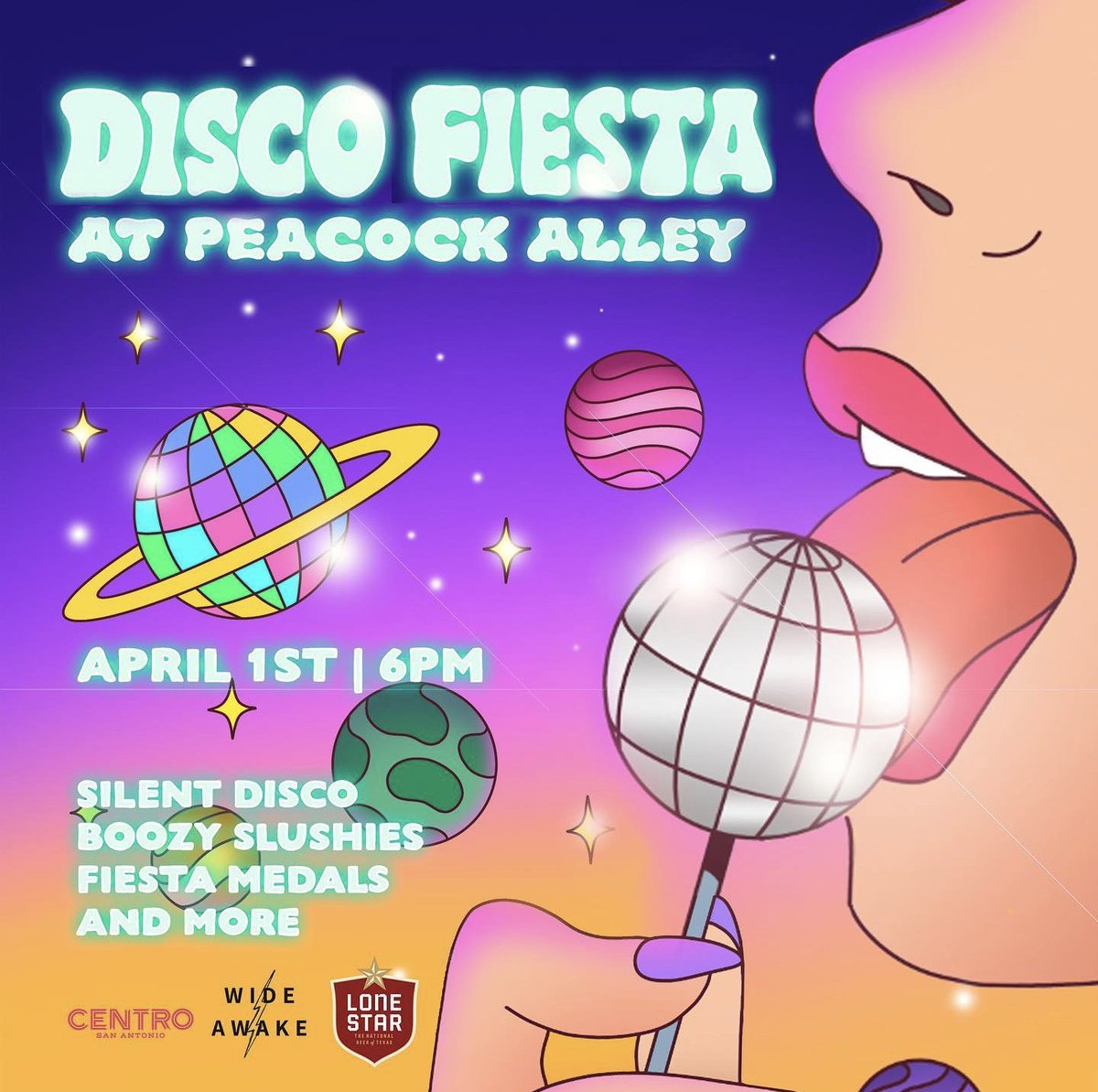 MatthewDeVoy's tweet photo. Head to Peacock Alley next Friday to kick-off Fiesta for some disco fiesta fun!  @centrosa @stay_wideawake @LoneStarBeer https://t.co/ZckzcyAQJA