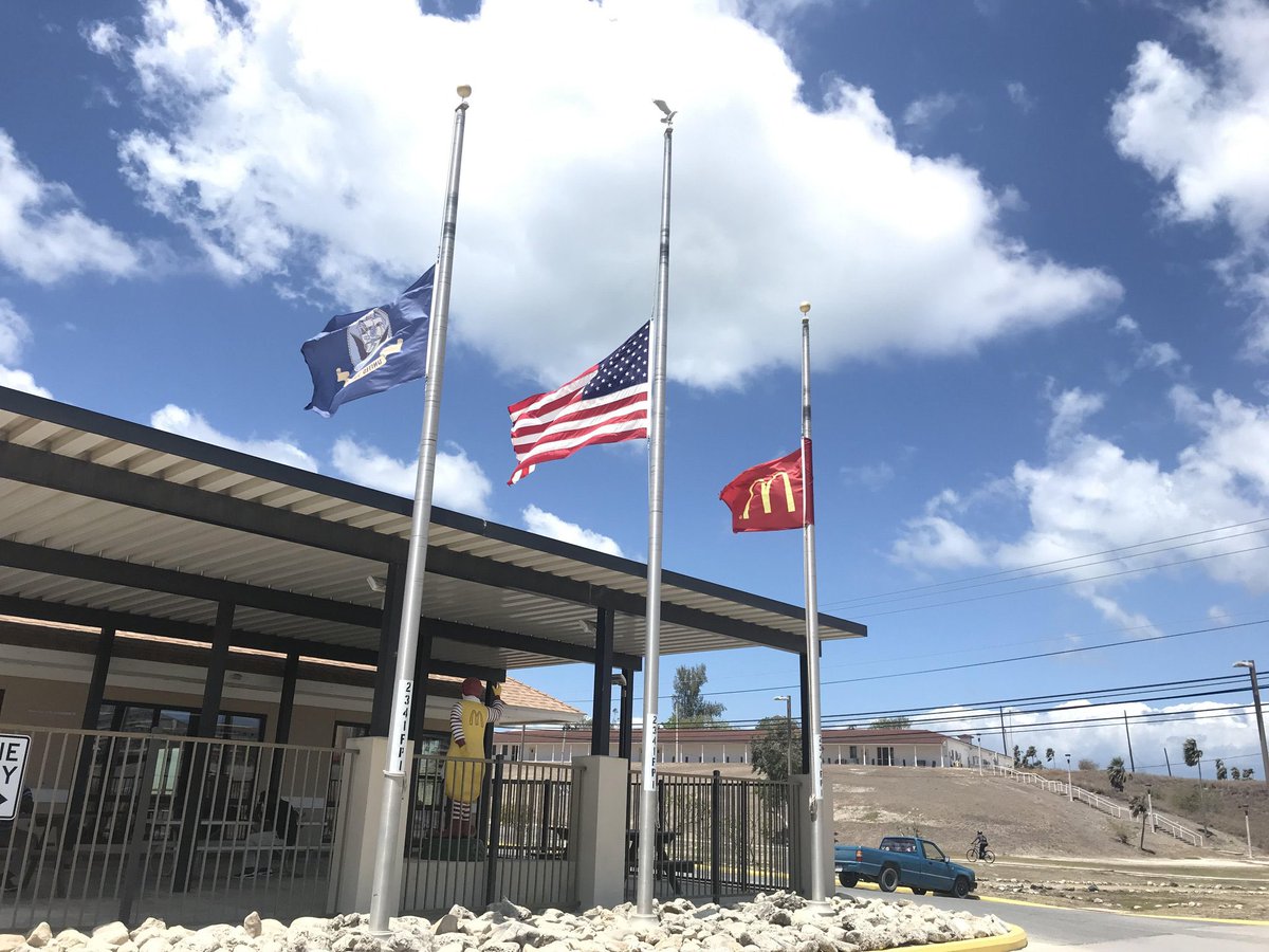 Touching moment from the U.S. Naval base at Guantanamo Bay this afternoon, in honor of the recently departed #MadelineAlbright. Thank you @USAGov, @USNavy, and @McDonalds.