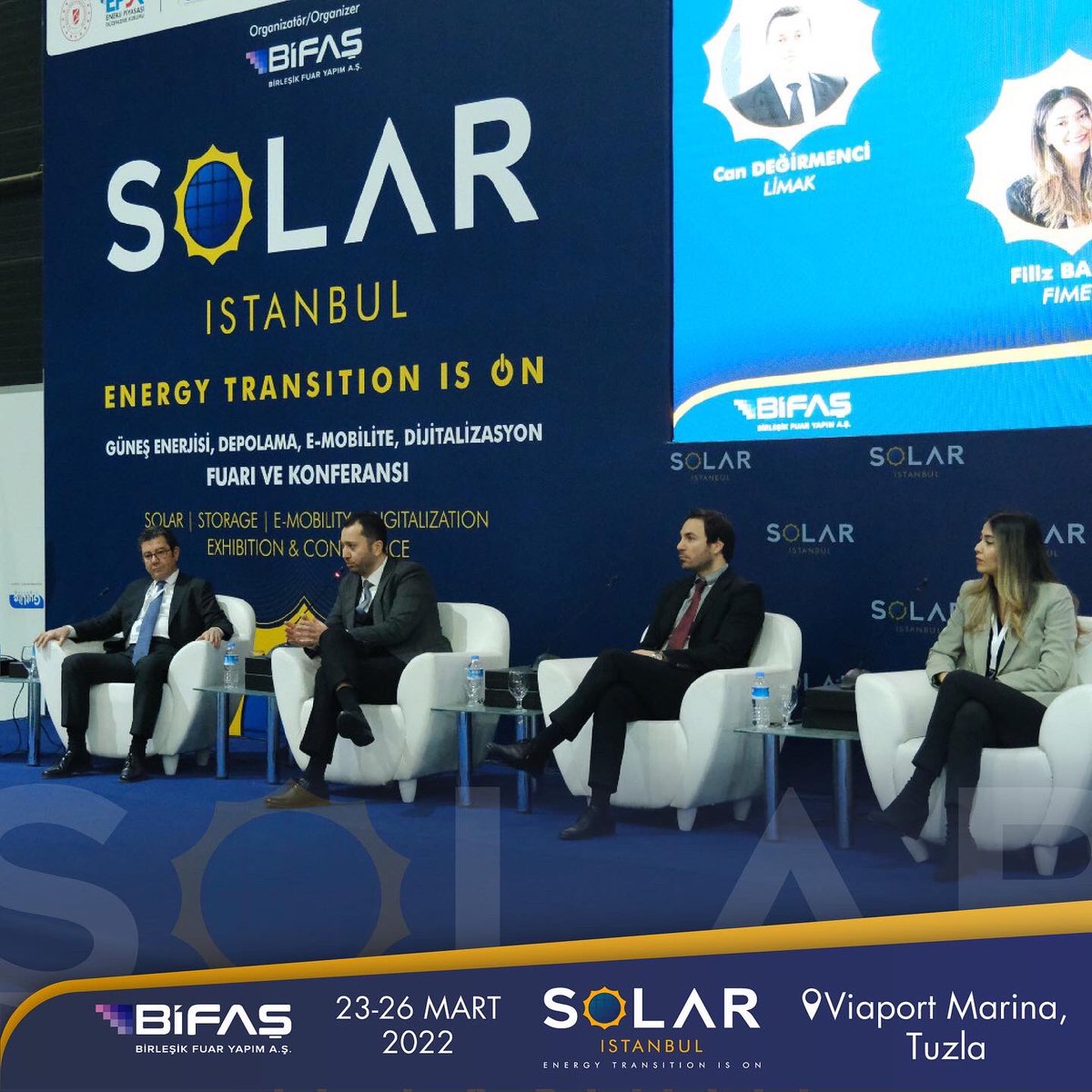 SolarIstanbul's tweet image. Solar İstanbul’un üçüncü gününde konferanslar tamamlandı.
Konferansta Şebeke Stabilitesi, Dağıtık Enerji Gerekliliği ve Solar, Enerji Dönüşümünde Şebeke Ölçekli GES Projeleri: YEKA GES’ler ve Hibrit Santraller başlıkları ele alındı.

#solar #solarexpo #fuar #güneşenerjisi