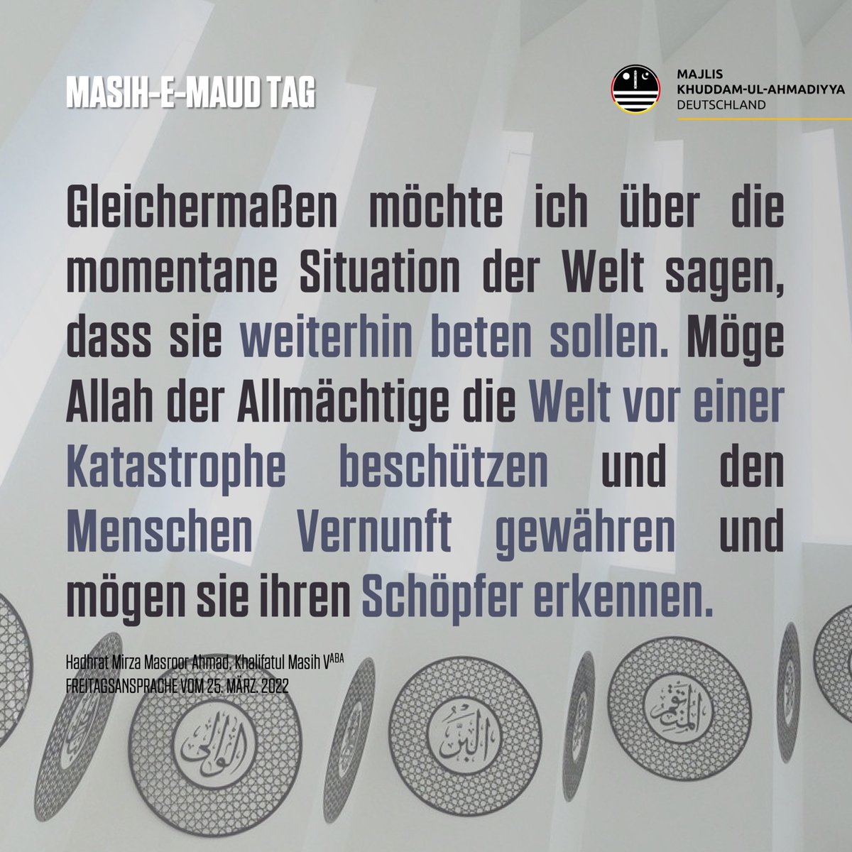 KhuddamDE's tweet photo. Jeden Freitag erhalten wir eine sehr wertvolle und lebensverändernde Rechtleitung. Verinnerliche diese Worte und setze sie in Taten um!

#FolgedemKhalifen #FridaySermon #kalifdesmessias https://t.co/T3pt0njGsc
