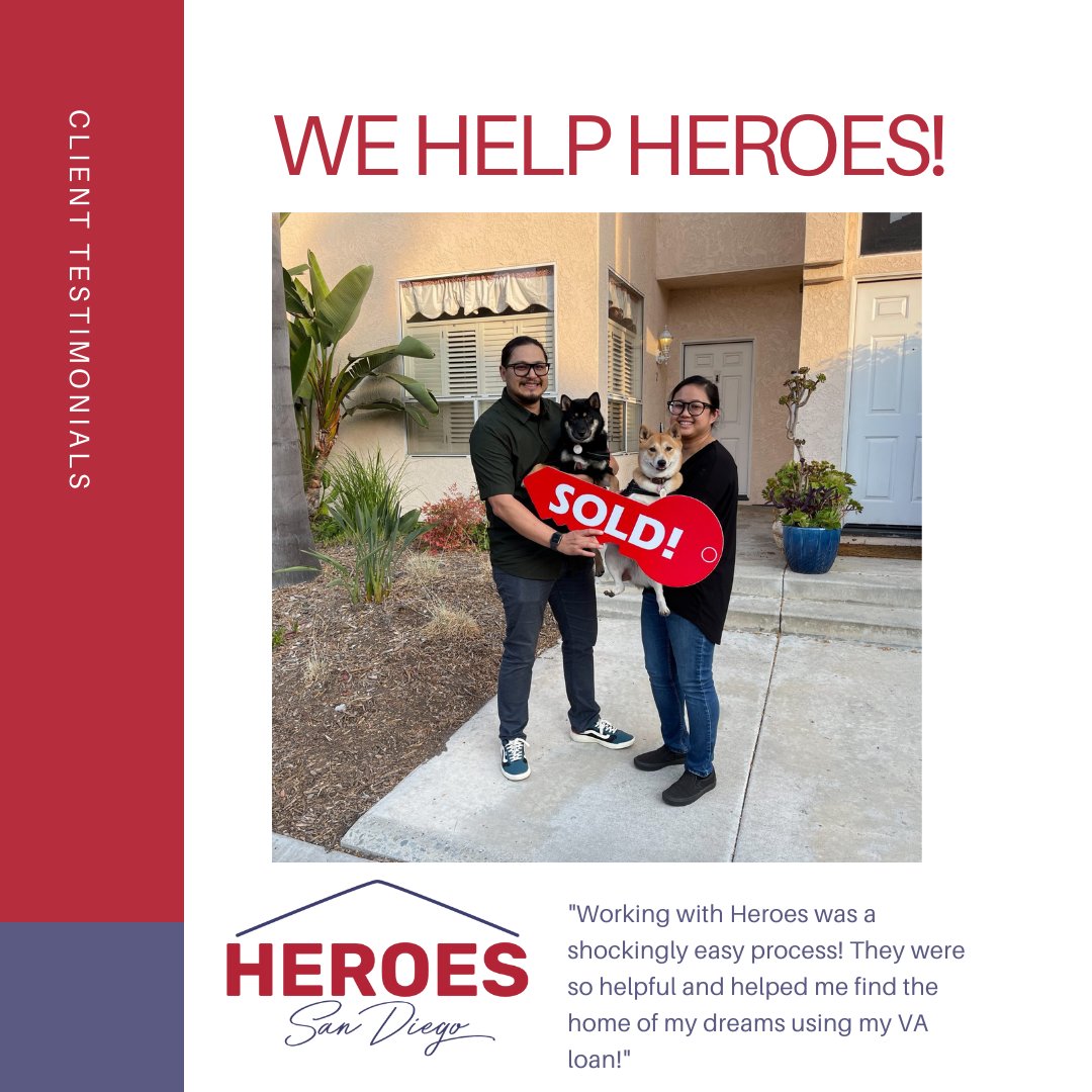 We work each and every day to ensure our Heroes get the help and benefits they deserve!! YOU COULD BE NEXT! heroessandiego.com
.
.
#valoan #realestate #realtor #firsttimehomebuyer
