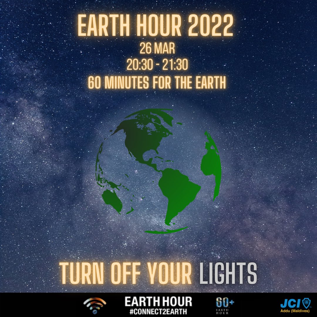 Let us contribute to our planet Earth, by turning off our lights tomorrow night. Join us. #Connect2Earth