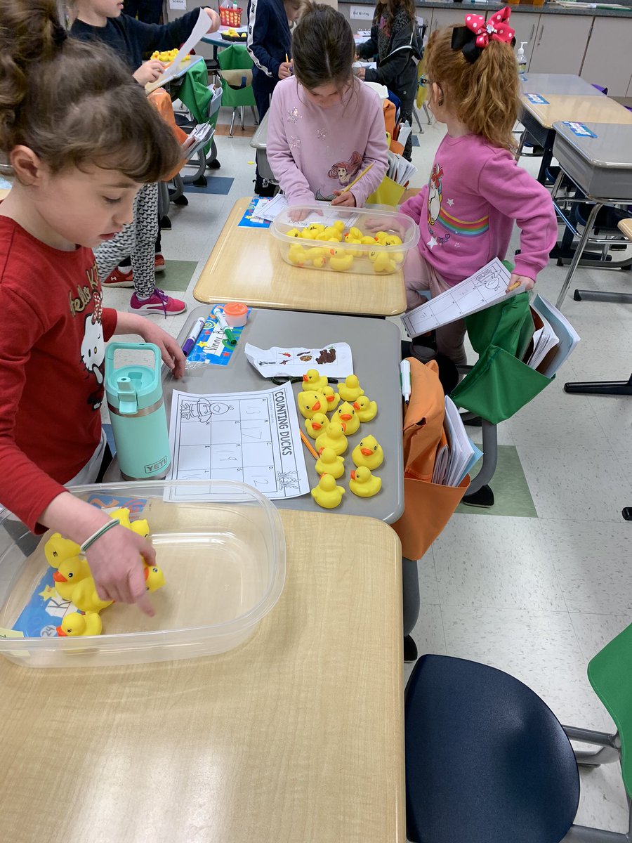 MrsKCage's tweet photo. We’re on a duck hunt to practice our teen numbers... thinking about using water in the pm class 🐤 https://t.co/grlqHpunOe