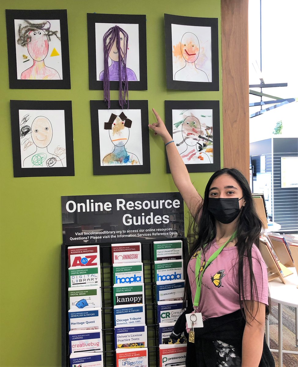 NTDSE's tweet photo. Looking for an activity during Spring Break? 

Come to the Lincolnwood Library to view and find self-portraits that you enjoy. 

Our students found their portraits. Can you find them too?

#NTDSEmpowers https://t.co/jRPFIy75Au