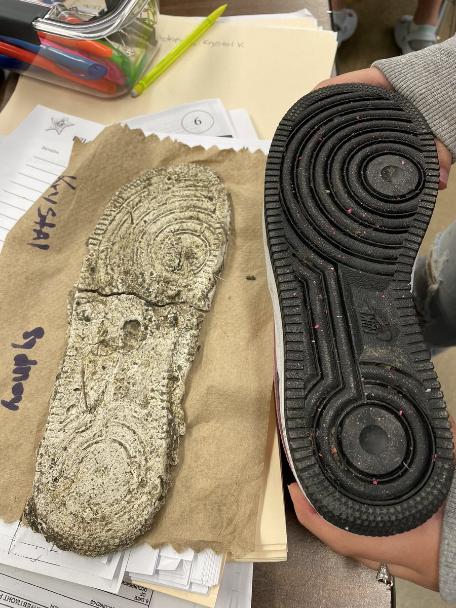JusticeWilco's tweet photo. Sydney Chirgwin PS and Krystal Villagomez PN did an outstanding job with their shoe wear casting activity. @JusticeWilco @WilcoACC #PlainfieldSouth #PlainfieldNorth https://t.co/0jVo1OyiZv