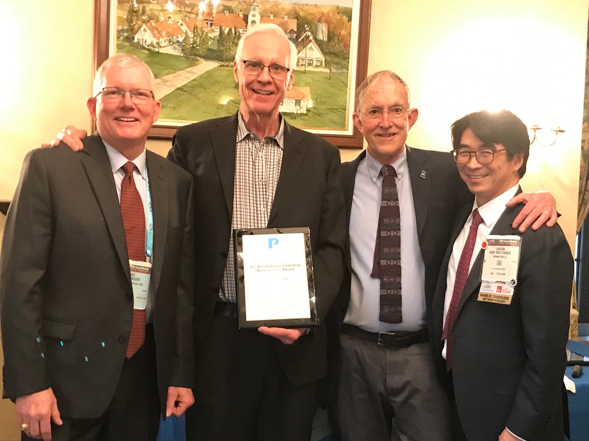 OrthoToday's tweet image. Jack Farr II, MD, receives the Patellofemoral Foundation Lifetime Achievement Award at #AAOS2022