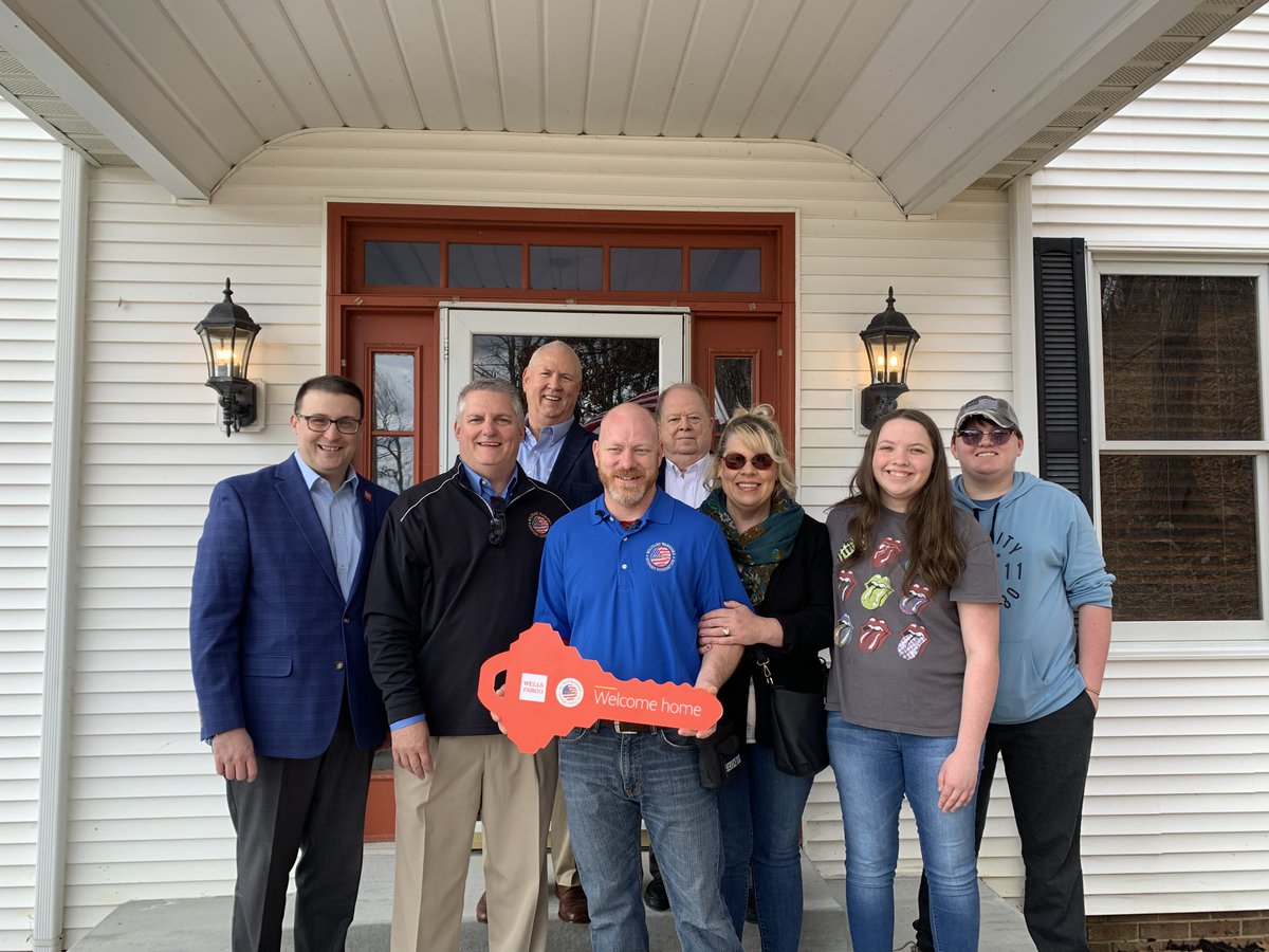 WarriorsSupport's tweet photo. Celebrating 15yrs, we #WelcomeHome a #CombatWounded #Veteran &amp; his family with their own #MortgageFreeHome in Flatwoods, KY. The home was donated by an amazing company, 
@WellsFargo to our home program - Thank you SSG Steele, for your service and sacrifice to our country. 🇺🇸 https://t.co/rx5rS3D1NZ