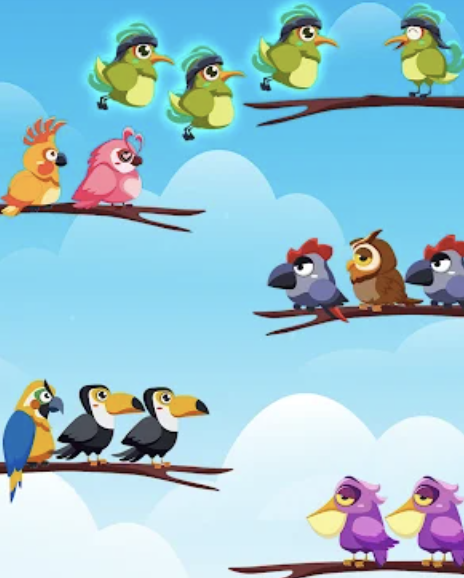 Bird_Color_Sort's tweet image. • Find your own way to solve this sorting puzzle
• Try not to get stuck - but don't worry, you can always start the level again at any time.