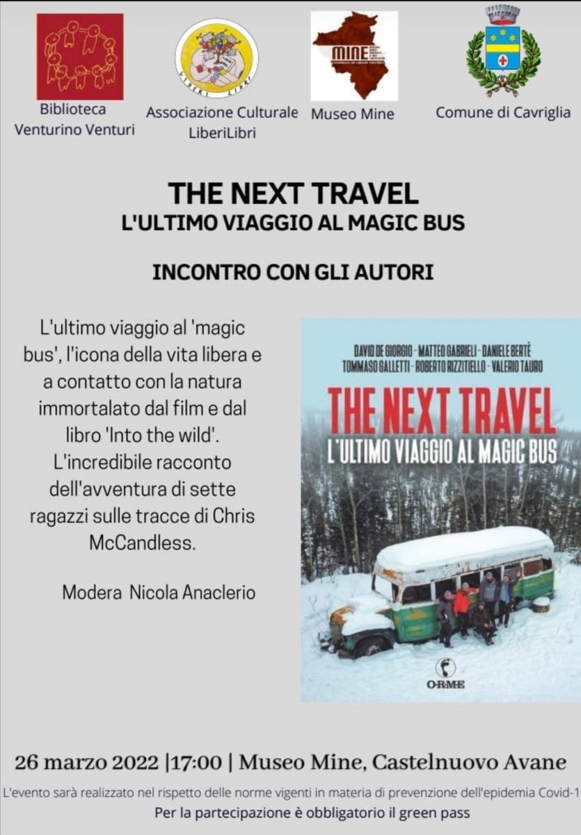 Ci vediamo domani in #Toscana con #theNextTravel l'ultimo viaggio al magic bus e i suoi autori 
#liberiLibri #IntoTheWild