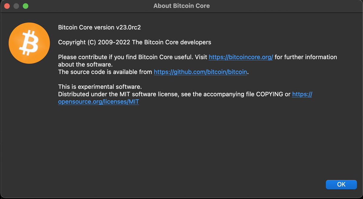 decypherpunk's tweet image. running #Bitcoin

v23.0rc2 compiled in first go on macOS with clang. Thanks for the tutorial @jonatack
