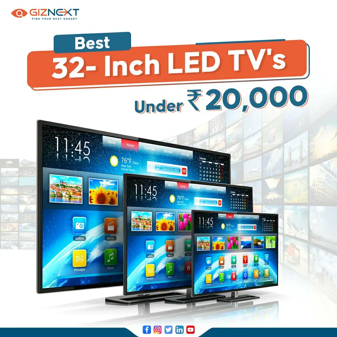 GizNext's tweet photo. Do you want to buy a TV that made your watch time more fun?
Don't worry! We made a list of the best 32-Inch LED TVs to buy under 20,000.
Now enjoy your favourite Shows and Cricket matches with a more realistic view.
#television #ledtelevision #32inch #32inchestv #giznext #buytv https://t.co/s4osz7ES7u