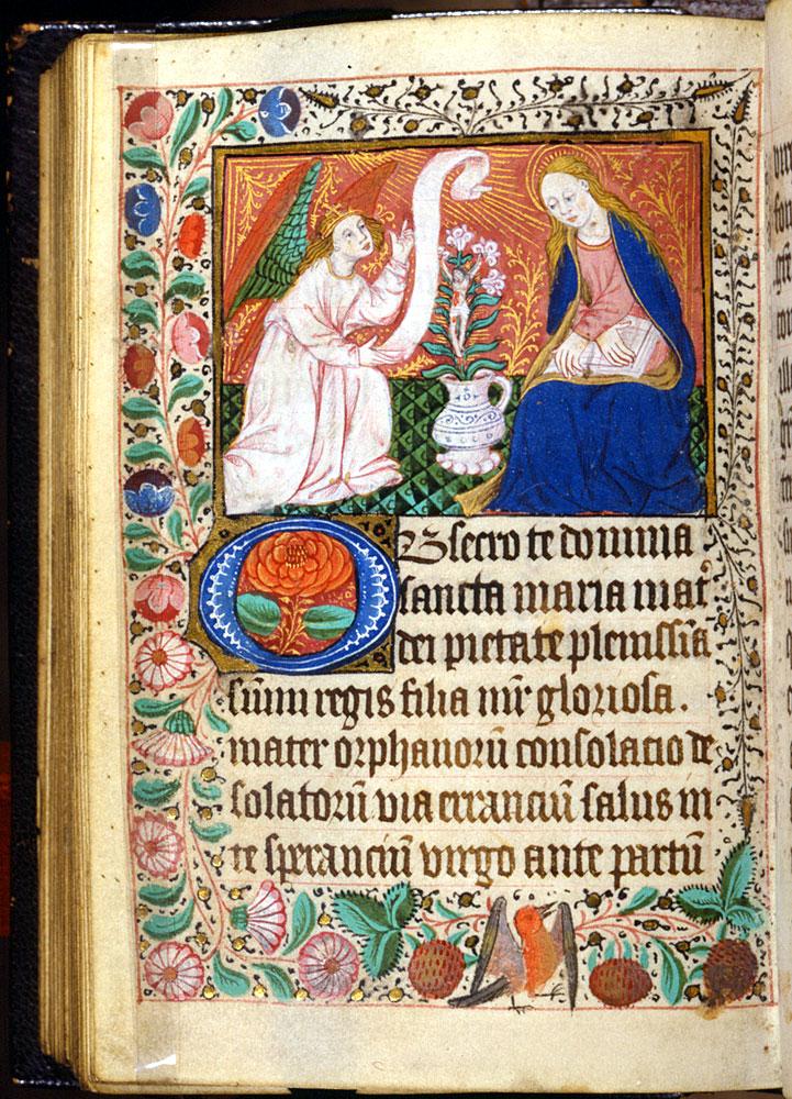 lampallib's tweet photo. The Annunciation of Our Lord to the Blessed Virgin Mary. Image from the Lewkenor Hours [LPL MS   545 f.164v.] https://t.co/zASsB0MOrL