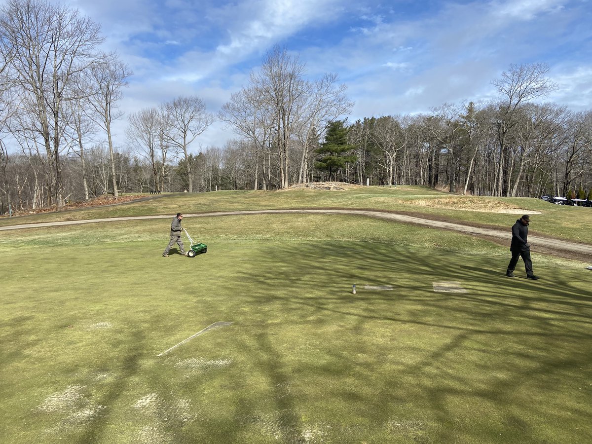 supercncc's tweet image. Making small green houses on troubled spots on greens. Spike, seed, sand and cover w 4mil plastic. The plastic came from the front yard ice rink at home