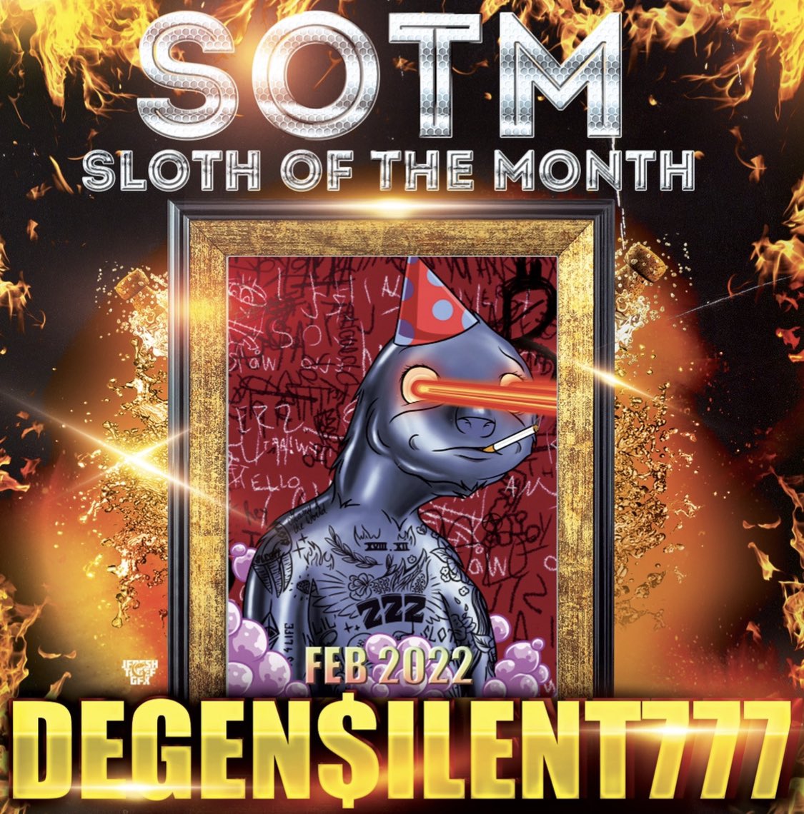 sleepyslothsc's tweet photo. Sloth of the month #giveaway 🚀

One of our amazing community member aka “$ilent777” is giving 350$ in ETH and the team is adding… BABY SLOTH #2102 to celebrate!🔥

to participate:

•RT, like and tag 2 friends
•Join discord https://t.co/oSuRuqd57O 
#sleepyfam #NFTGiveaway https://t.co/AgeuCl2J3V