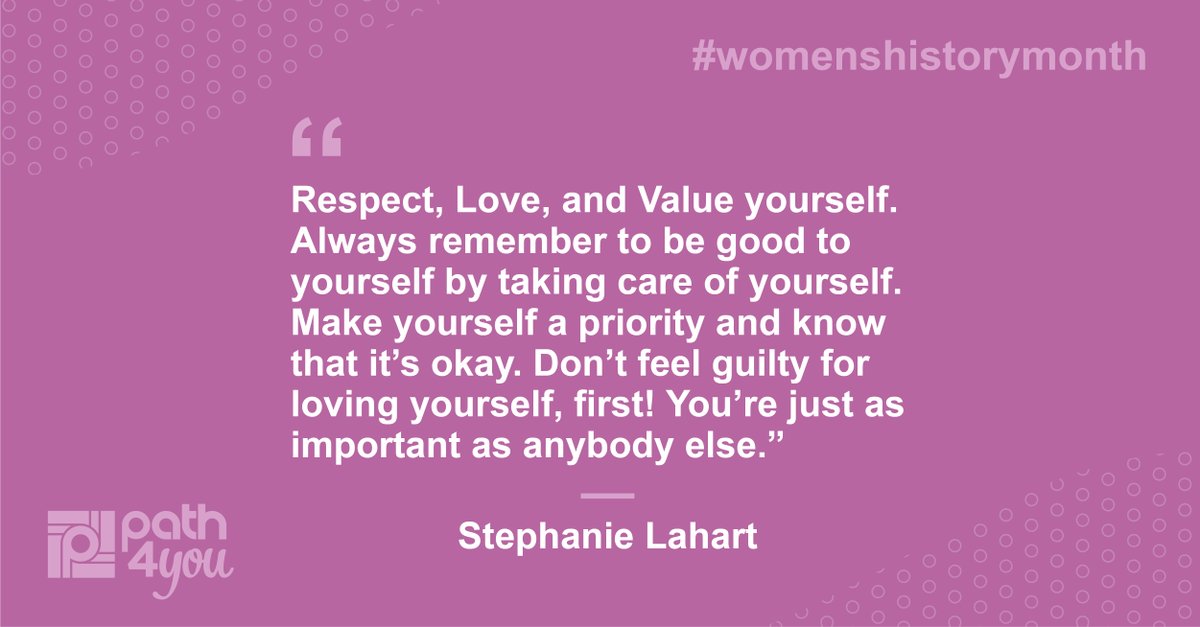 Path4YouIndiana's tweet image. “Respect, Love, and Value yourself. Always remember to be good to yourself by taking care of yourself. Make yourself a priority and know that it’s okay. Don’t feel guilty for loving yourself, first! You’re just as important as anybody else.”

― Stephanie Lahart