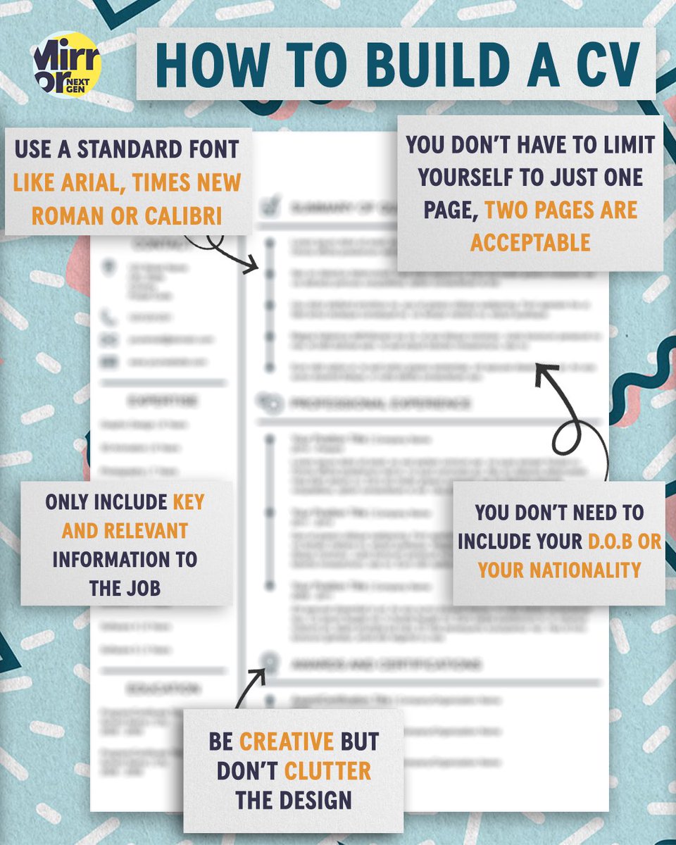 DailyMirror's tweet photo. Here's what to really include on your CV #MirrorNextGen https://t.co/yXvDeFh7t1
