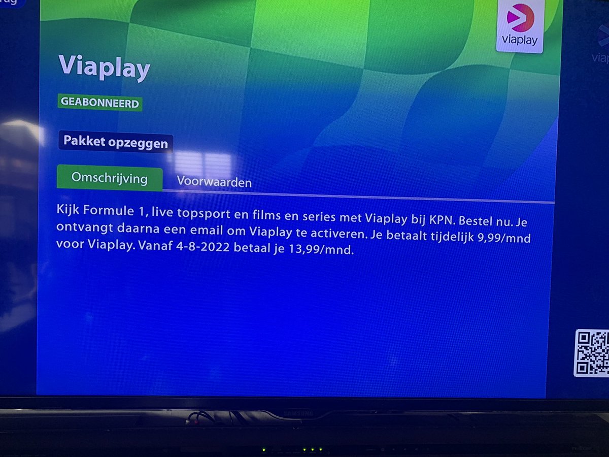 pcok70's tweet photo. @KPNwebcare ik heb Viaplay besteld maar hier staat nergens dat ik dit via een app moet streamen. Zit nu wel een maand aan een abonnement vast. Dit is misleidend. #KPN https://t.co/G057RfP0dn