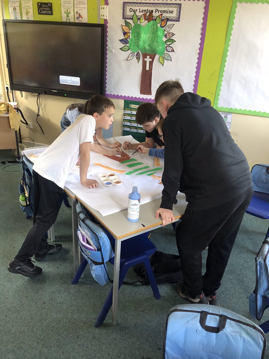 stserfs7's tweet photo. A work in progress! 2 of our amazing artists in primary 7 traced around some enthusiastic primary 1 children and then added all of their features. These will eventually be added to our wall display for our novel study- Divided City 🟢🔵 https://t.co/YabeNj6oXz