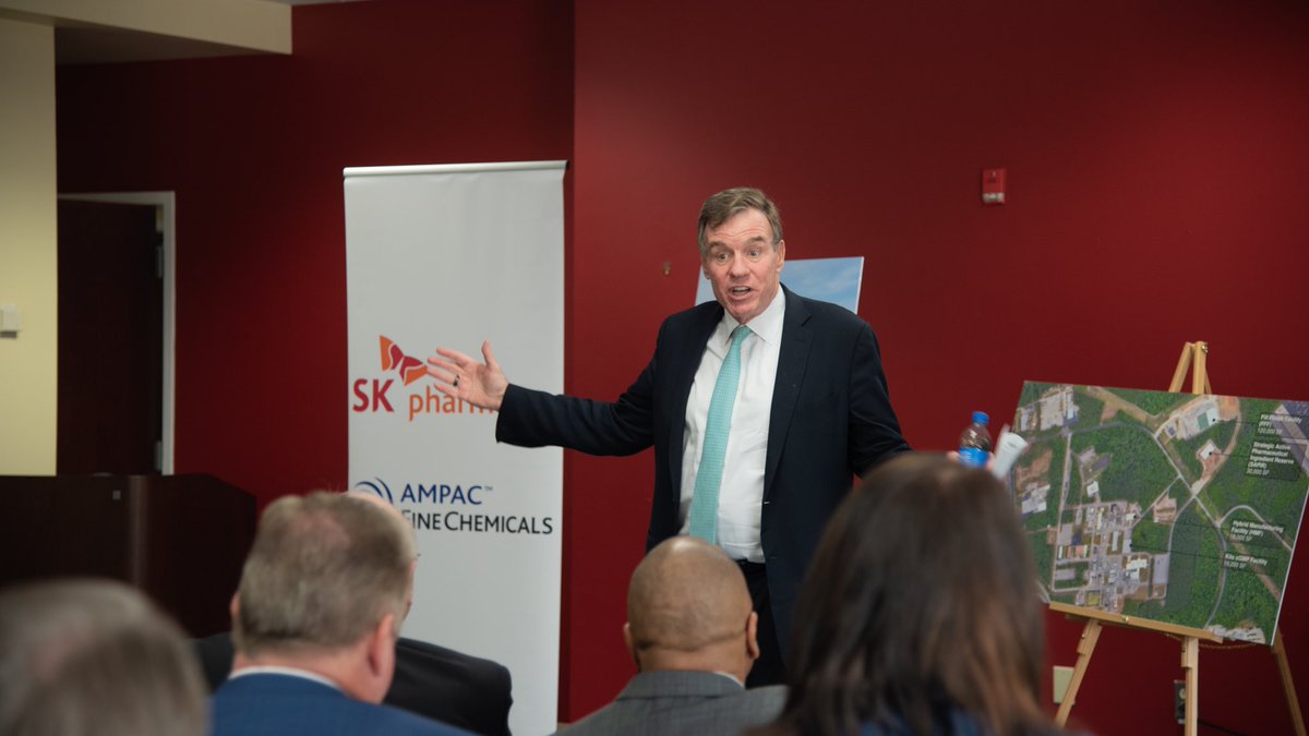 MarkWarner's tweet photo. Just met with some folks with the VA Biotech Research Partnership Authority — I’m inspired by the work they’re doing to keep drug costs low, create good local jobs, and make lifesaving drugs right here in VA. I’m pushing for more grants and laws that would support their work. https://t.co/zOBof8eqmX