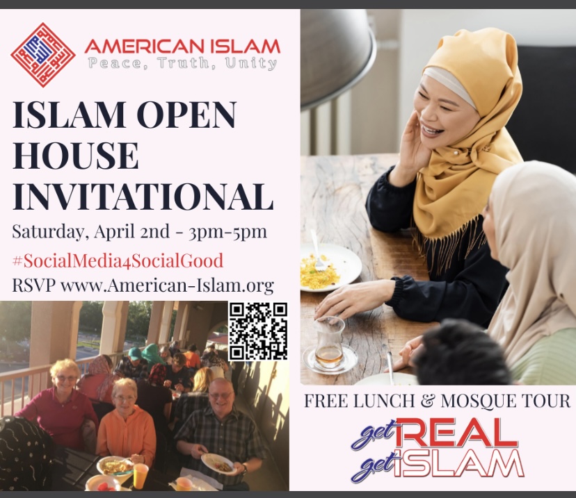AmericanIslamUS's tweet photo. The Islam Open House Invitational will be holding another session Saturday, April 2nd - F2F or Online. An opportunity to learn more about the Muslim community while building bridges and breaking bread.
#socialmedia4socialgood
Register here: https://t.co/M7rFUIs0SO https://t.co/qLQftf1iRM