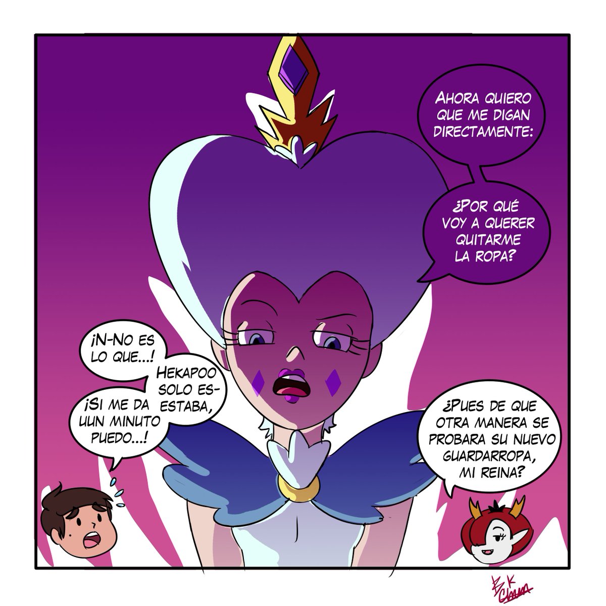 bkchan2's tweet photo. ¡Nuevo fancomic!
(Ademas de continuar con la saga de King marco)
#SVTFOE #fanart #fancomic #Moonco #Moon #Marco #Hekapoo https://t.co/tII7D3FTUg