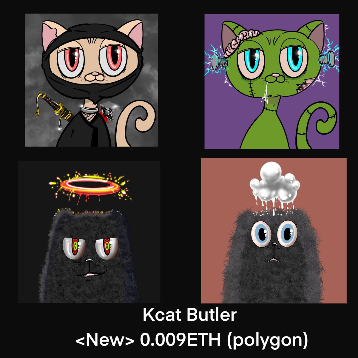 Kcat_butler's tweet photo. new upload
🟣 0.009, 0.01 Polygon Blockchain
come and get fancy collection.
https://t.co/j5oJI6fec5

#NFTProject #nftcollectors #NFT #opensea #nfts https://t.co/5qLRfRHlfV