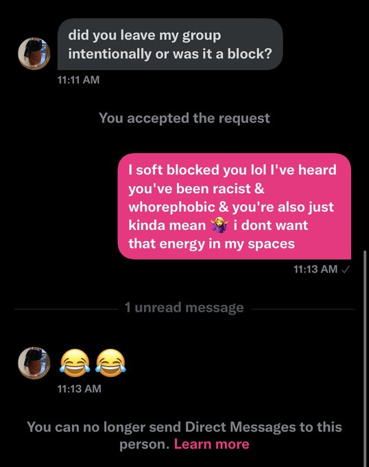 🤷&zwj;♀️ I don't fuck with racist or whorephobic people https://t.co/UW7NSGnzsT