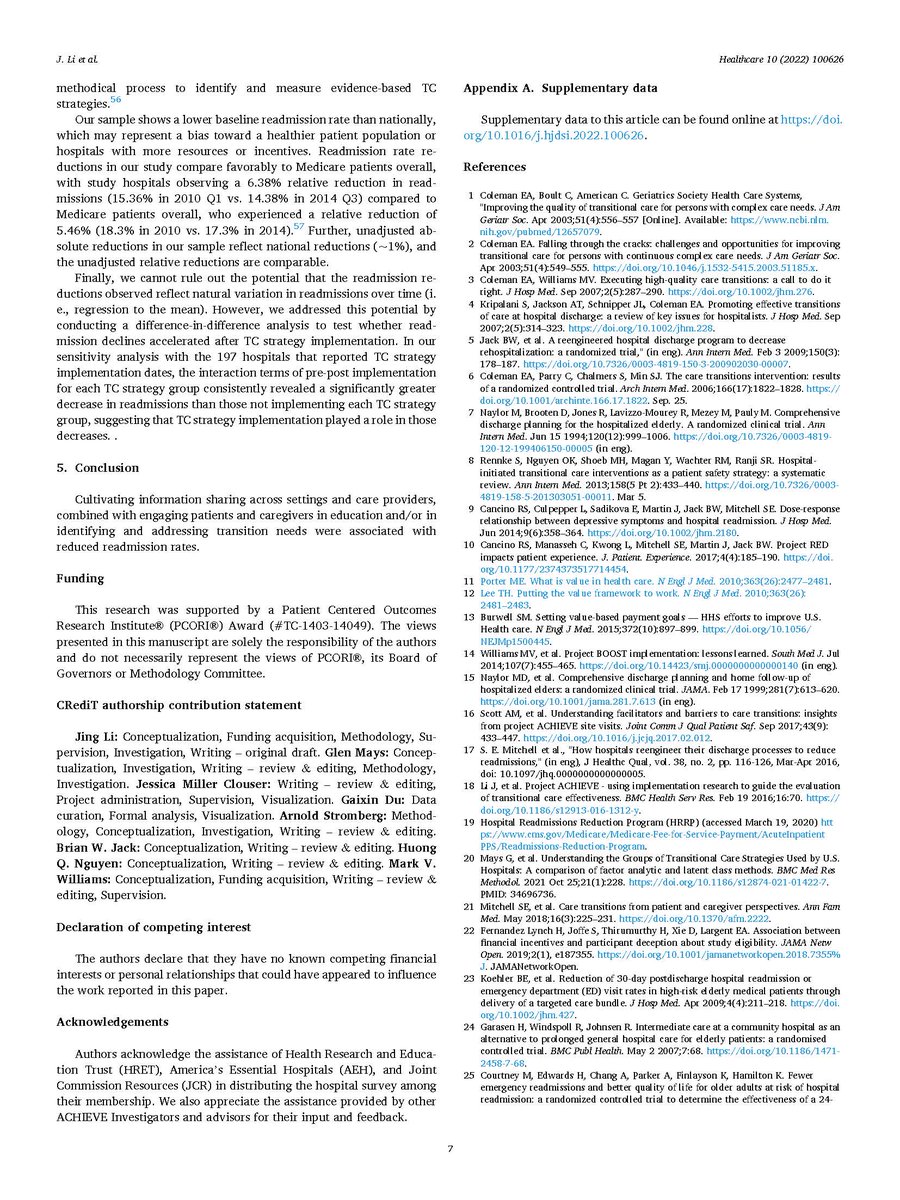 WashUMedHosp's tweet photo. More published research from Project ACHIEVE.
Information exchange among providers and patient-centeredness in transitional care: A five-year retrospective analysis @markvw13 #Hospitalist #Transitionalcare #ProjectACHIEVE https://t.co/c3y2BIarpu