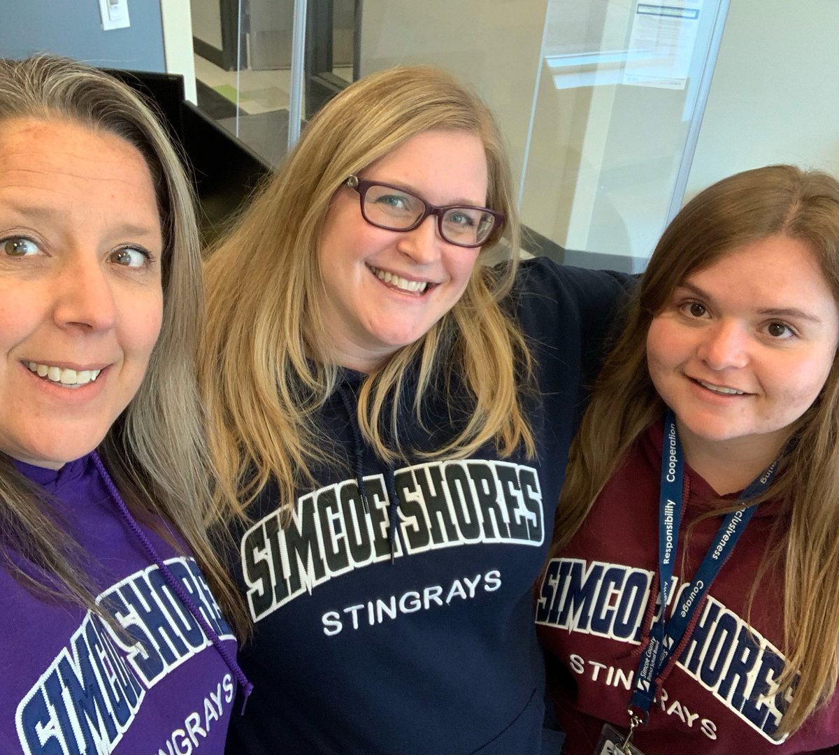 Meet the friendly faces of our welcome crew at South Campus, these ladies rock the ⁦<a href="/SimcoeShoresSS/">Simcoe Shores SS</a>⁩ spirit wear.  ⁦<a href="/LL_MSmith/">LL Millard-Smith</a>⁩