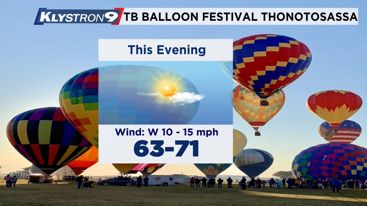 bn9weather's tweet photo. #TampaBay Balloon Festival starts this evening in #Thonotosassa #Florida. It will be on the breezy side. Diane https://t.co/rSDAAblxV2