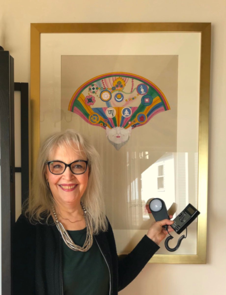 Measuring environmental conditions for dharma center lineage treasures with remote datalogger for  temperature, relative humidity and light levels, and digital illuminometer for light exposure. Light damage is cumulative and irreversible. #thangka #preservation #riskassessment