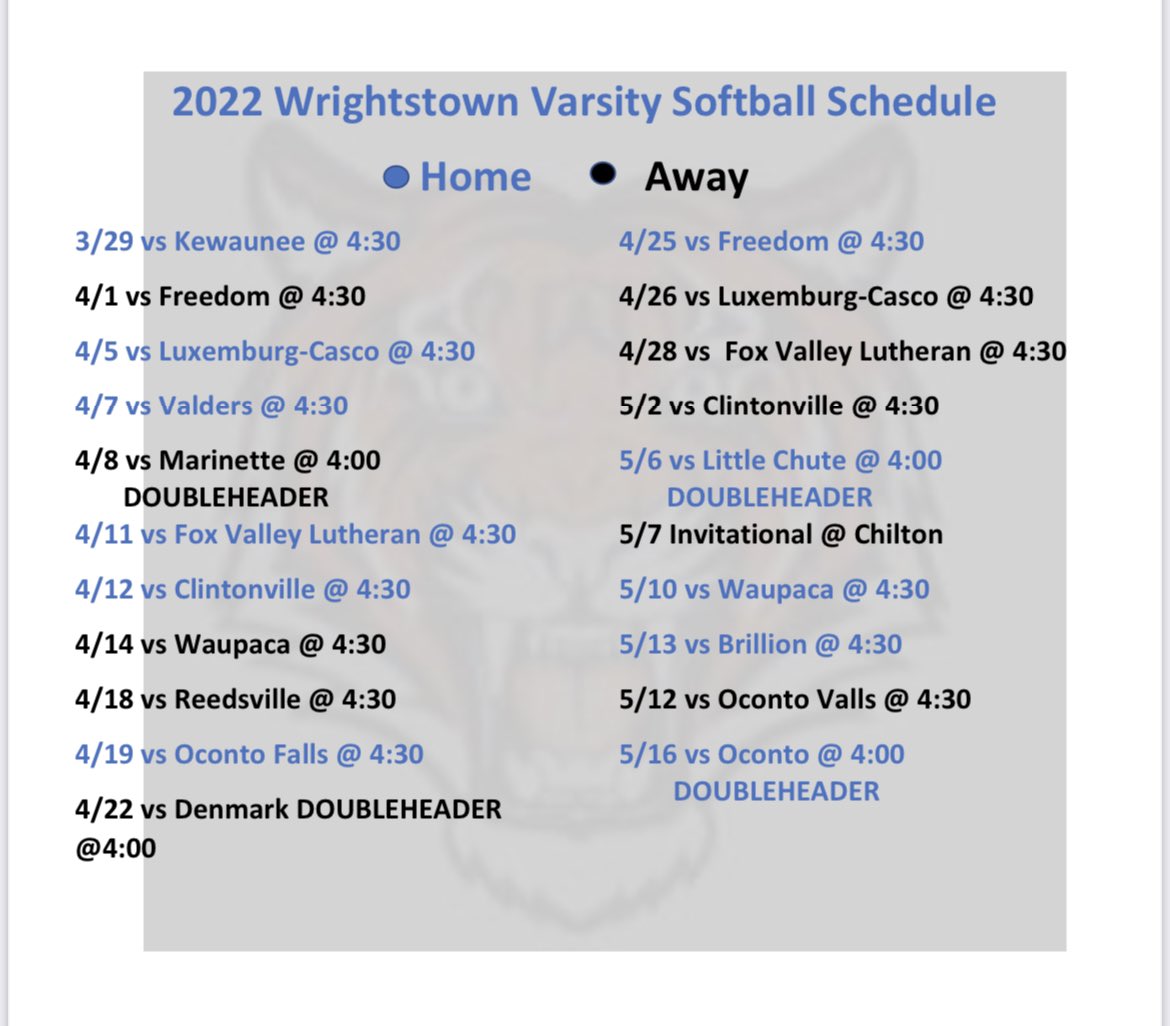 Wrightstown Softball tweet media
