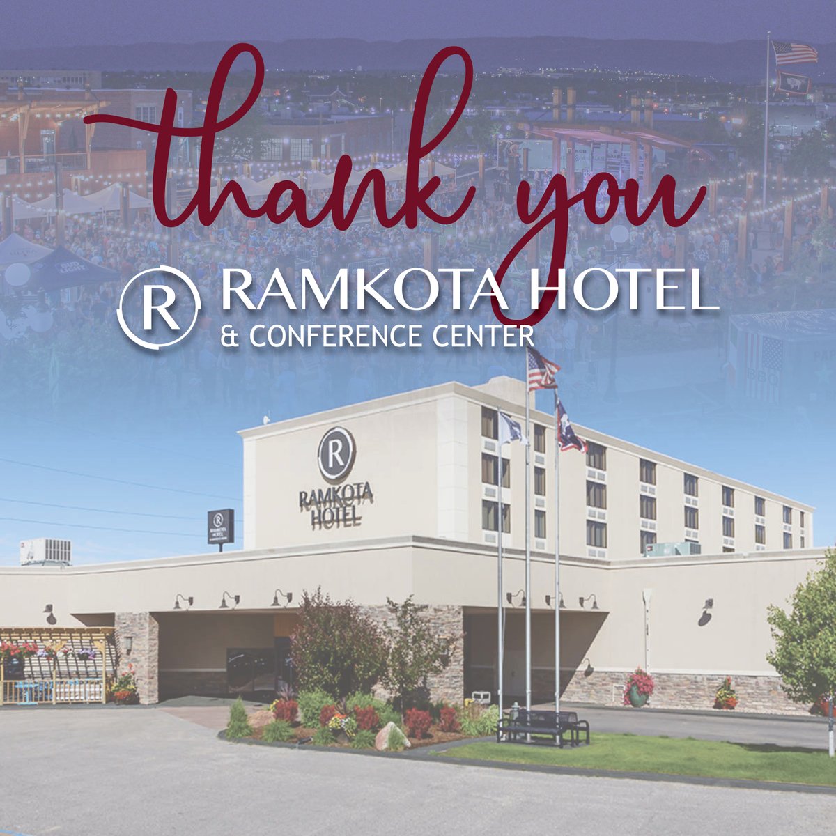 DavidStStation's tweet photo. We want to send a 🎉BIG🎉 thank you to our friends at Ramkota Hotel &amp; Conference Center for being our hotel partner and providing quality accommodations to all our musicians and entertainers. We are lucky to have their continuous support at the place #WhereCasperComesTogether! https://t.co/AyOfrj41RO