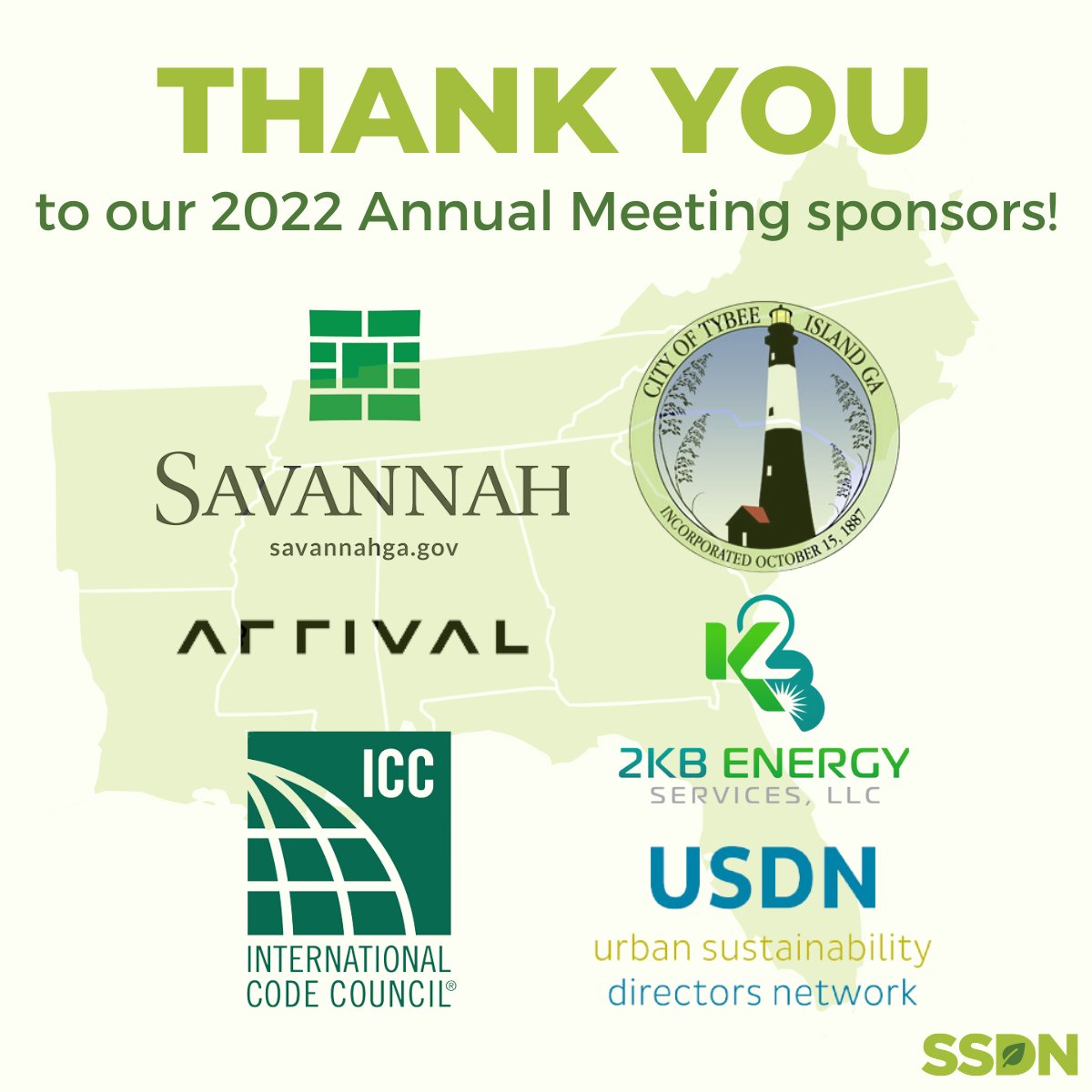 We are so excited to see old friends and new faced from nearly 100 communities throughout the Southeast come together at our 2022 Annual Meeting, hosted by the City of Savannah, Georgia!

Thank you sponsors!

<a href="/arrival/">Arrival</a> <a href="/IntlCodeCouncil/">IntlCodeCouncil</a> <a href="/theUSDN/">USDN</a> <a href="/2KBCo/">2KB Energy Services</a> <a href="/cityofsavannah/">City of Savannah</a> <a href="/cityoftybee/">City of Tybee Island</a>