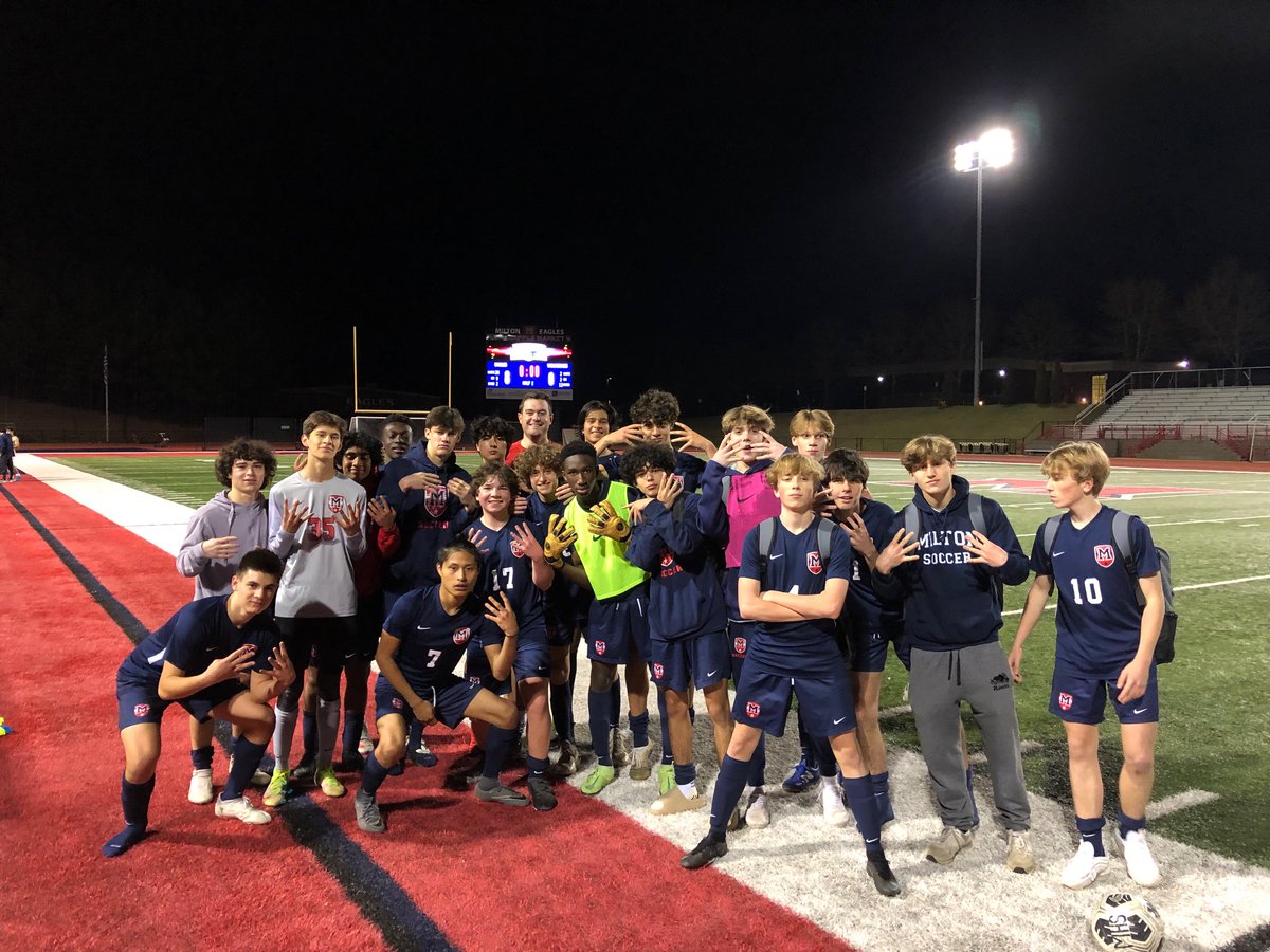 MiltonScrBoostr's tweet photo. JV boys win BIG too against visiting Woodstock High School last night 8-0! #Shutout #MPire22 #RepTheM #miltoneaglessoccer. On to Roswell next week! #redemptioniscoming https://t.co/crHSShMCyY