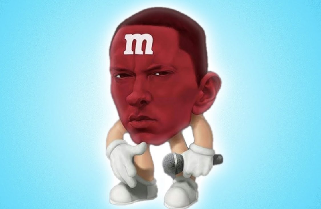 SAM63470679's tweet photo. @IdleHuntress Yea yea no one gives a shit, Look its Eminem as an MnM!!!! https://t.co/oOmnA8MeFs