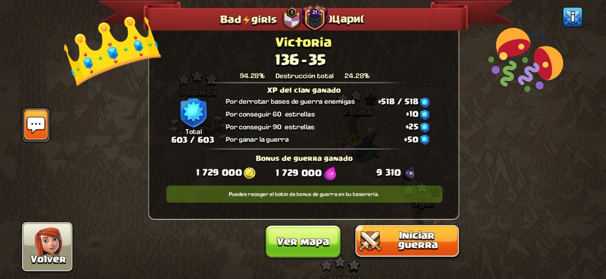 Victoria para BAD⚡GIRLS
Otro mes más arrasando!!! 💥

Excelente war por parte de nuestras hermosas Bad⚡Girls y nuestros maravillosos invitados ❤️

Muchísimas gracias a tod@s por tan excelente guerra ⚡❤️

GoB⚡G!!