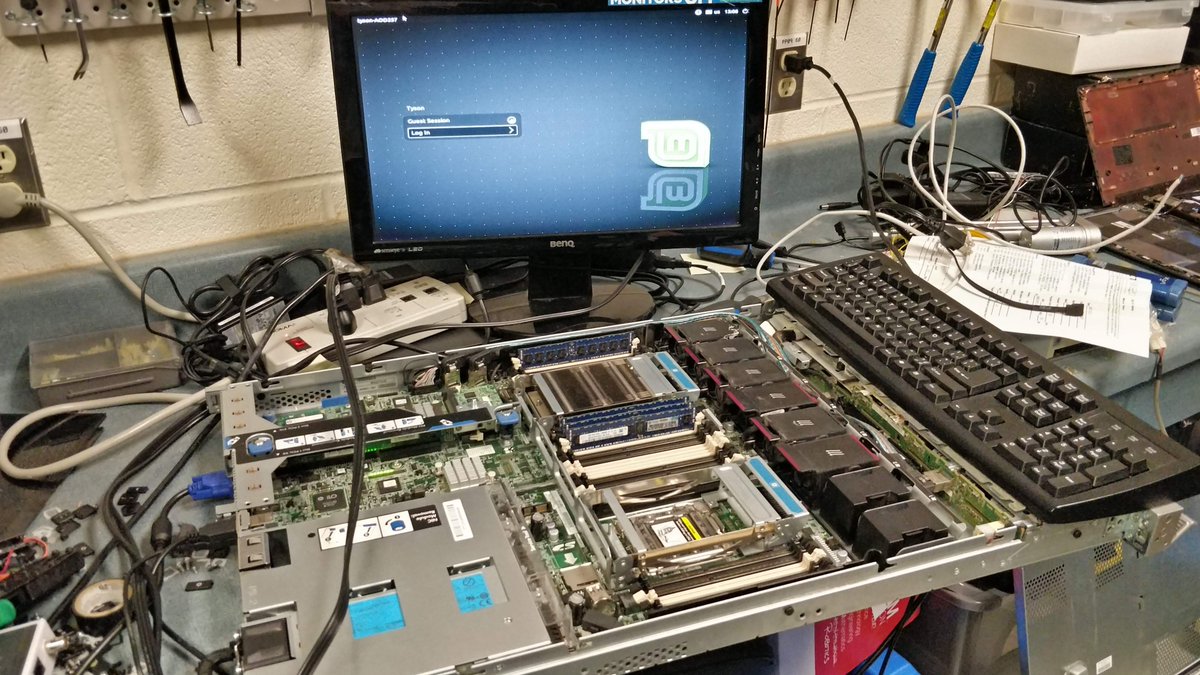 CWcomptech's tweet image. In senior TEJ/computer engineering Matt is rebuilding a rack mounted server and getting the Linux Mint based Apache Server on it functional again.
#C21stSkills #teachingtechnology