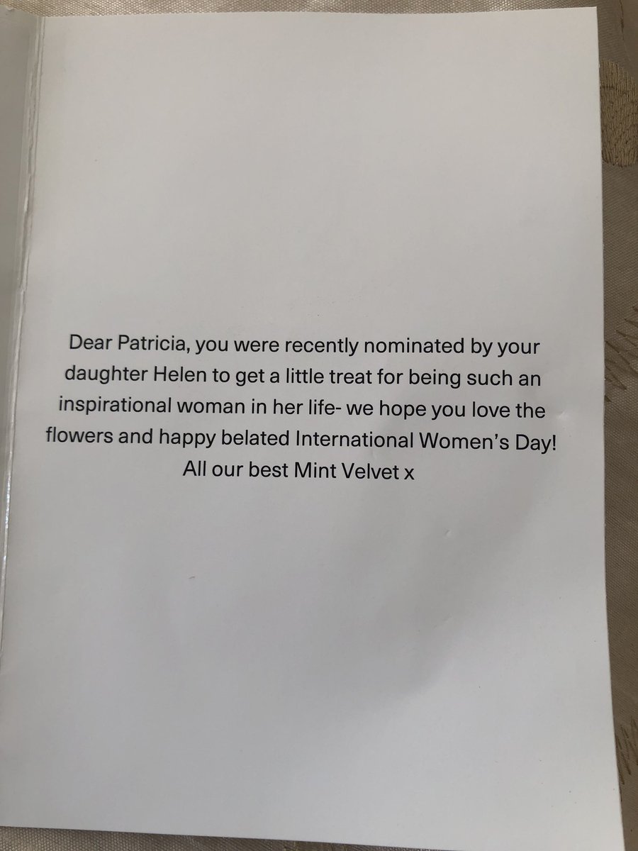 HelenHelmac1's tweet photo. Mums prize she received for international women’s day, &amp; being my inspiration. She was so happy to receive them. I’m even happier as I was able to visit her today as the home is out of lockdown, for now🤞🏻💐💛  Thank you @WeAreMV_ @EmmaMcquilkin https://t.co/KhJwEyRmI7