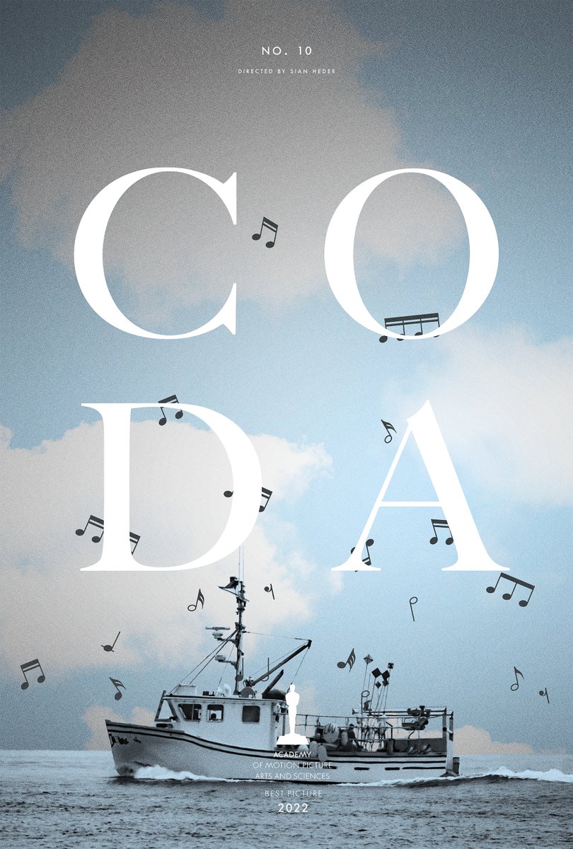 lescarletwoman's tweet photo. Friends - we've made it to the end!! Here is the 10th and final poster from my #Oscars2022 series for CODA from @sianheder . I thought this was an incredibly beautiful film - deeply moving and I really am rooting for it on Sunday! https://t.co/lT6YZX8PIU