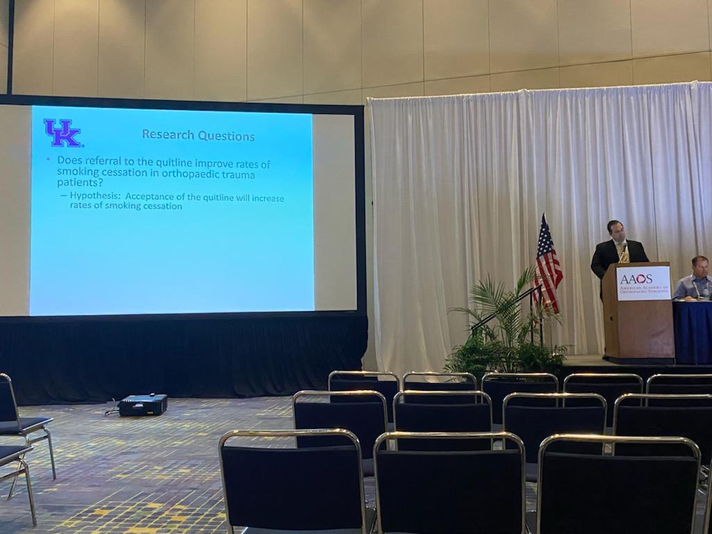 Tyler Pease, MD (@peaset02) on Twitter photo Proud to have learned from <a href="/DeformityDoc/">Paul Matuszewski, MD, FAAOS, FAOA</a> and glad to watch him present our work on smoking quitlines in trauma patients from UMD Shock Trauma and <a href="/uk_ortho/">UK Orthopaedic Surgery & Sports Medicine</a>. Quitlines are an easy win and help patients get NRT and off cigarettes! Proud to have learned from <a href="/DeformityDoc/">Paul Matuszewski, MD, FAAOS, FAOA</a> and glad to watch him present our work on smoking quitlines in trauma patients from UMD Shock Trauma and <a href="/uk_ortho/">UK Orthopaedic Surgery & Sports Medicine</a>. Quitlines are an easy win and help patients get NRT and off cigarettes!