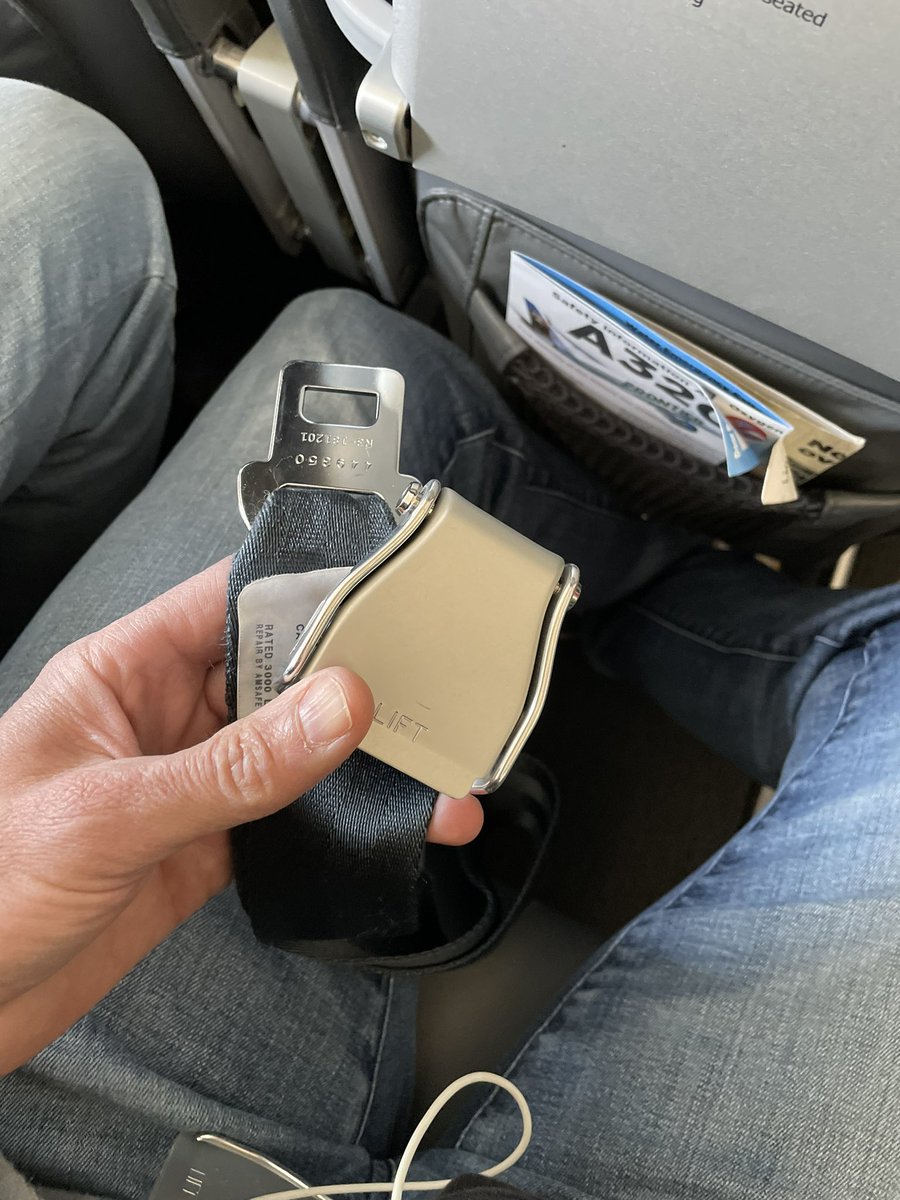 LucidLife4's tweet photo. The way we think about obesity in this country is so backwards.  We’ll create a special belt for an unhealthy person but no accommodations are made for the healthy person next to them who is now made cramped and uncomfortable https://t.co/WIM0lTGMlp