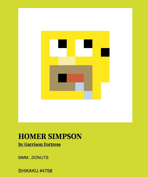 Garrison4tress's tweet photo. ON @8bidou
1/1
2 Tez
https://t.co/eDwXuG1GqG
#pixelartist #pixelcartoon #homersimpson #TheSimpsons #CleanNFT #8bidou #tezos https://t.co/22wzr5p34T